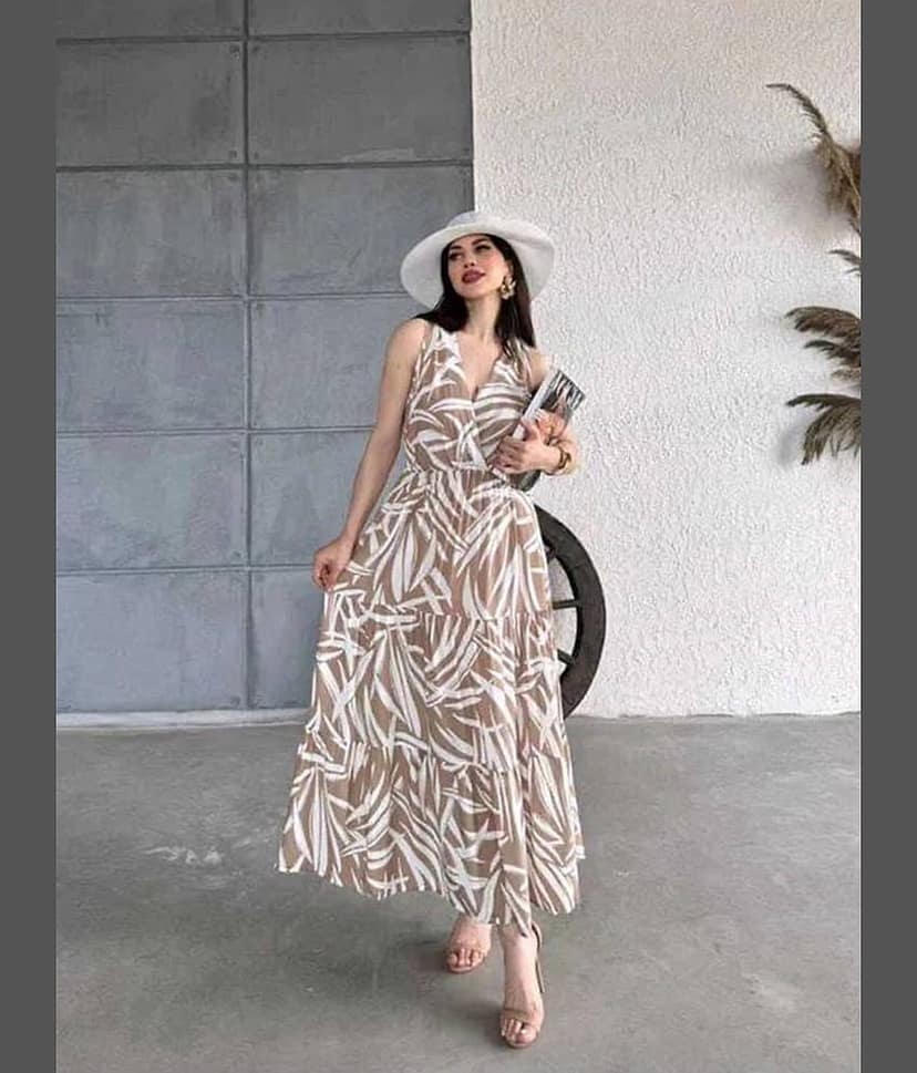 ZWERLON Women Viscose Rayon Printed A-line Dress ( White )