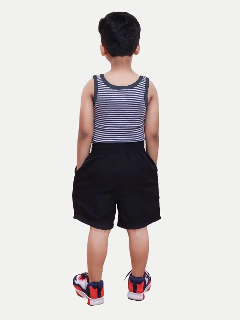 Boys Black Striped Tank view 4