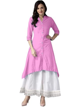 Buy & Try Women's Rayon Kurti Set | Rayon Kurit Palazzo Set | Kurti with Palazzo | Triangle Kurtis.