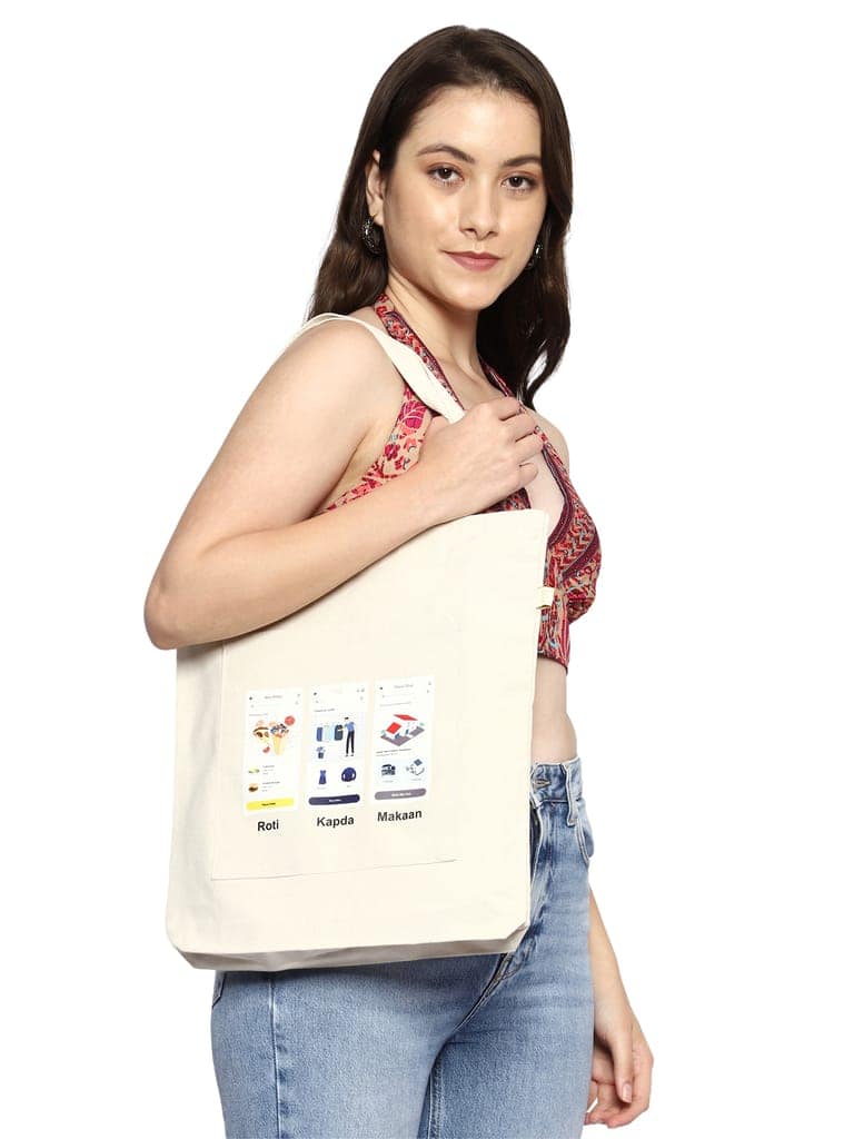 Roti Kapda Makaan - Printed Tote bag for women view 10