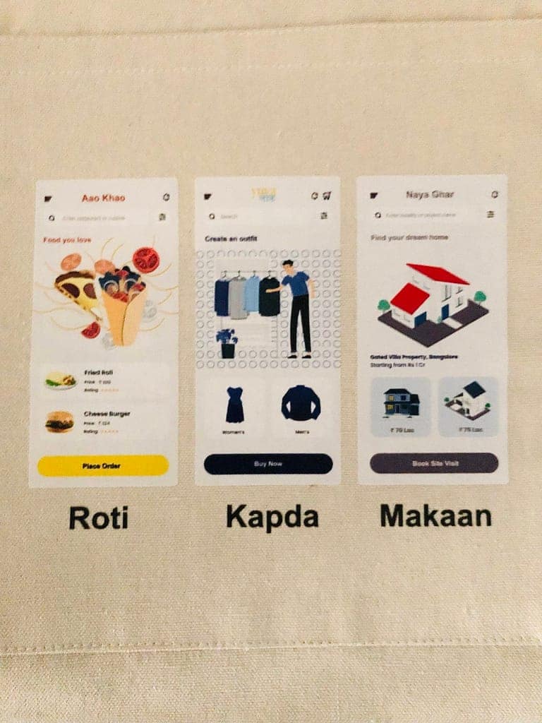 Roti Kapda Makaan - Printed Tote bag for women view 6