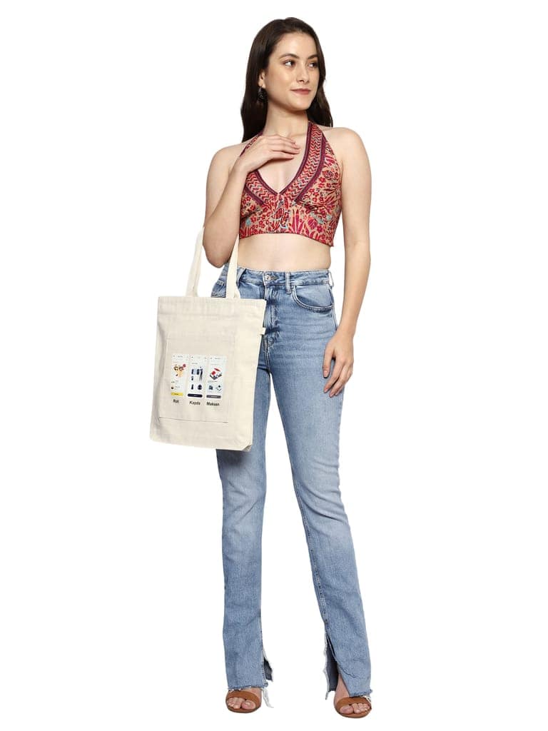 Roti Kapda Makaan - Printed Tote bag for women view 7
