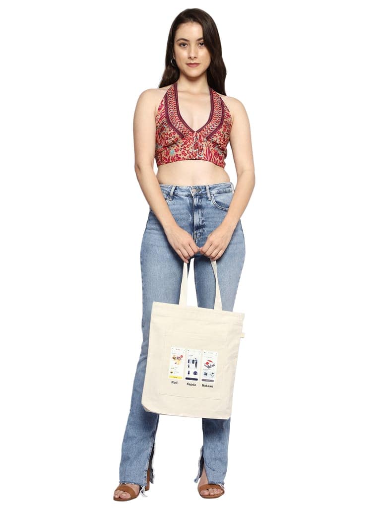 Roti Kapda Makaan - Printed Tote bag for women view 8