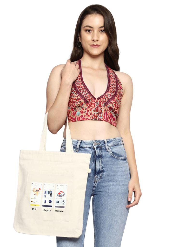 Roti Kapda Makaan - Printed Tote bag for women view 9