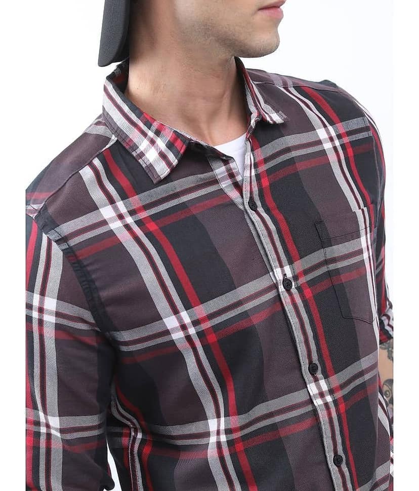 Ketch Cotton Blend Regular Fit Checks Full Sleeves Men's Casual Shirt - Brown ( Pack of 1 ) view 2