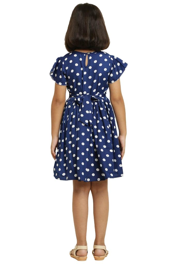 Pretty Elegant Red & Blue Pair Frock & Dress For Girls. view 3