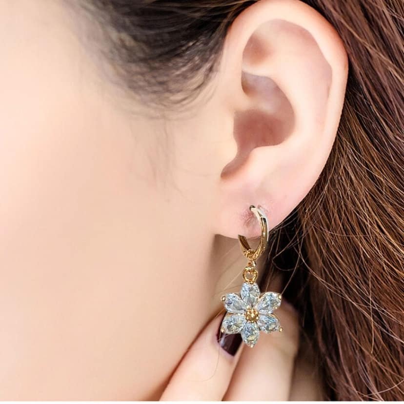 Jewelryklub Combo Of 3 Pairs Rose Gold Plated Zircon Studded AD Earrings For Girls Women Design 9 view 6
