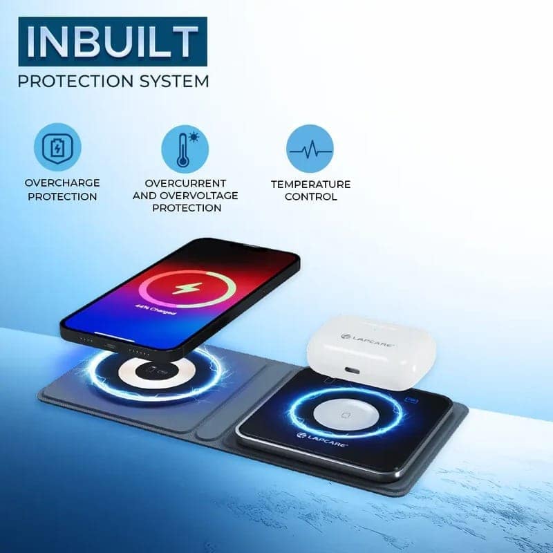 Lapcare VIO 2 IN 1 Wireless Charging Stand With Multiple Protection (LWC-663) view 3