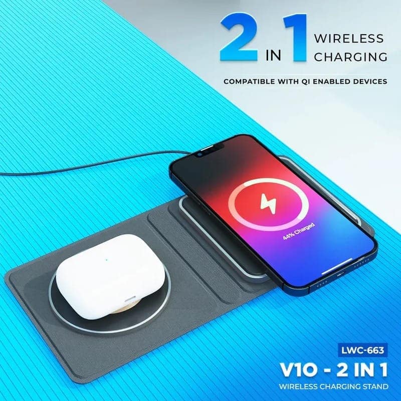 Lapcare VIO 2 IN 1 Wireless Charging Stand With Multiple Protection (LWC-663) view 6