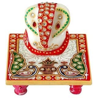 Decorative Marble Ganesh Chowki