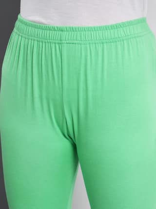 SOFT COLORS Women's Skinny Fit Ethnic Wear Churidar Leggings (Pista)
