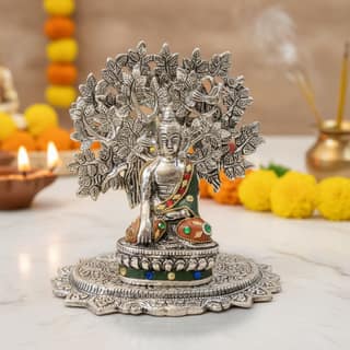 Aluminium Buddha Ji Statue Showpiece | Buddha Murti | Spiritual Gift & Decorative Statue, Height : 8.5 Inch (ASMAS545 S)