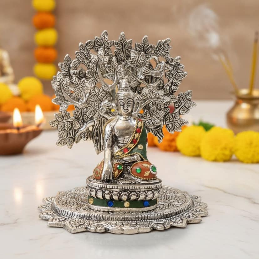 Aluminium Buddha Ji Statue Showpiece | Buddha Murti | Spiritual Gift & Decorative Statue, Height : 8.5 Inch (ASMAS545 S)