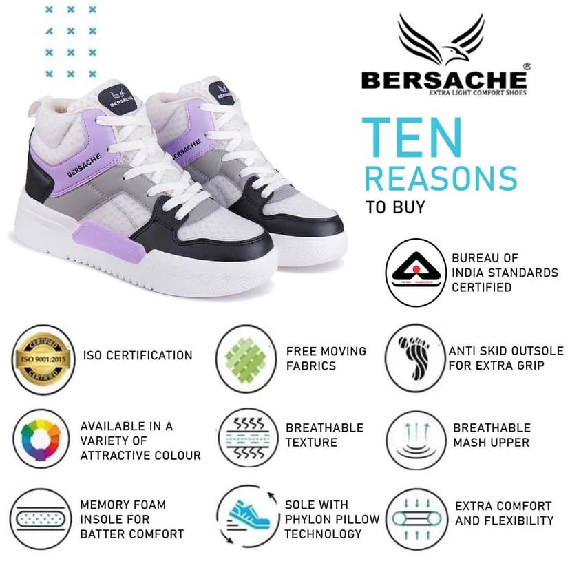 Bersache Sneaker, Loafers ,Casual With Extra Comfort Sneakers For Women's view 5