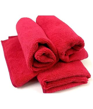 INGENS - Red 280 GSM Microfiber Cloth For Automobile ( Pack of 3 )