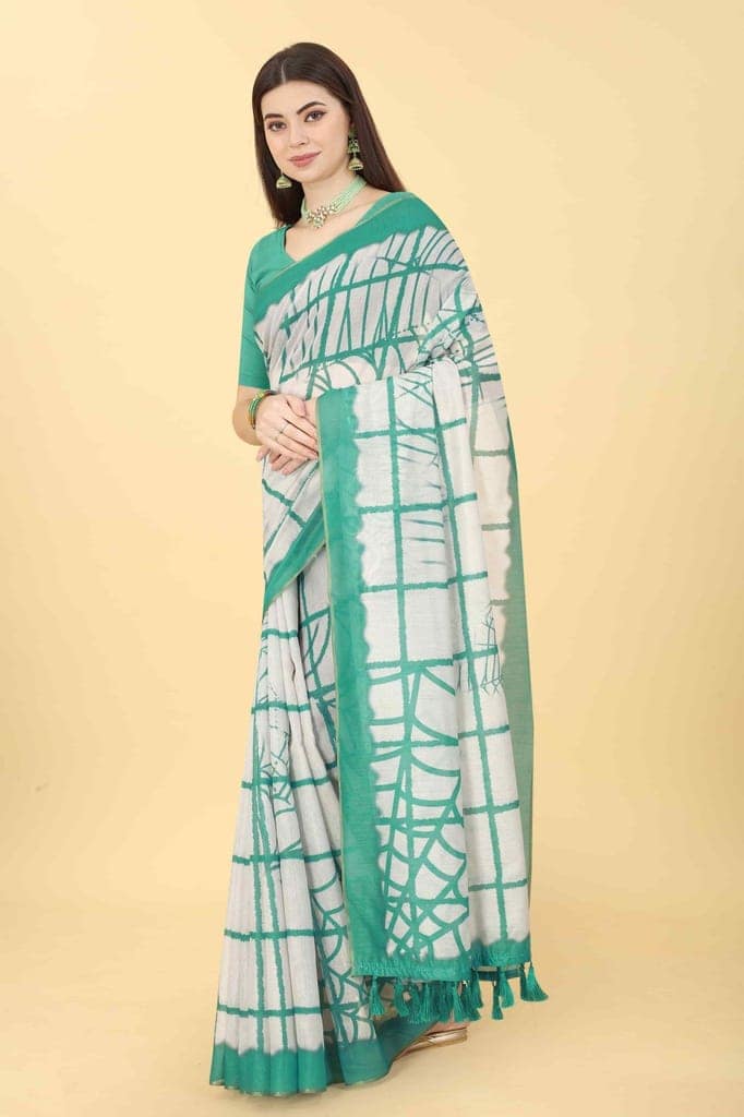 Women's Chanderi Tie And Dye Digital Printed Saree view 2