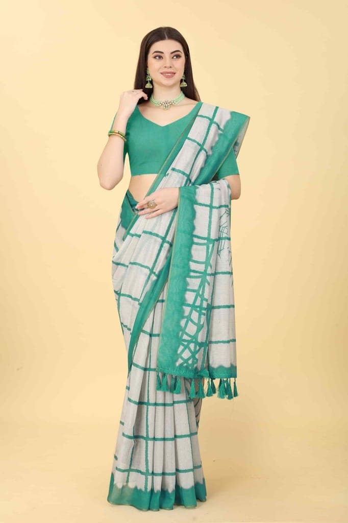 Women's Chanderi Tie And Dye Digital Printed Saree view 4