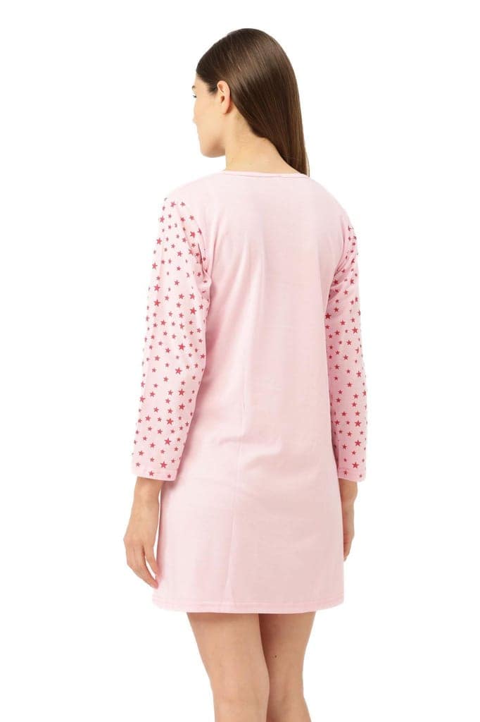 Klamotten Women's Printed Full Sleeves Sleepshirt DB13Rb view 6