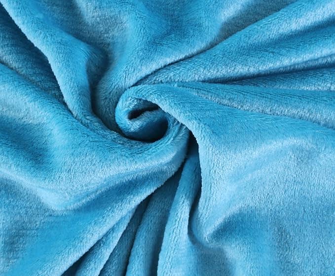 Brevard International Double Bed Flat Bedsheet | 190 GSM Flannel Super Soft Warm | With 2 Pillow Covers for Winters - 90x100 Inches, Aqua view 2