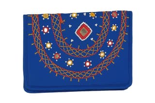 Hand-Embroidered Quilted Cotton Clutch – A Blend of Tradition & Modern Elegance