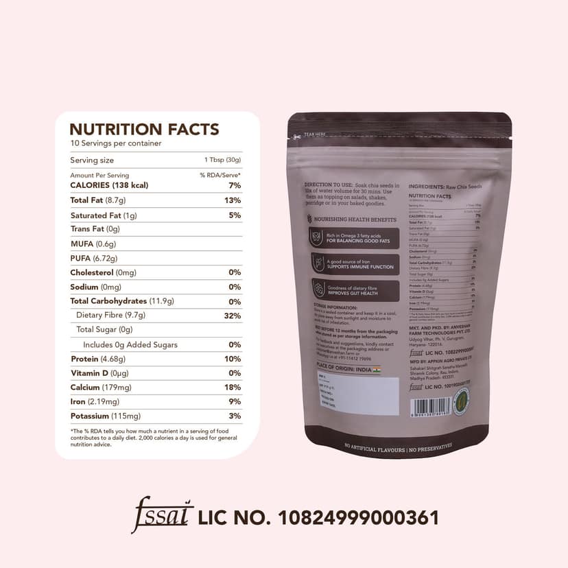 Anveshan Raw Chia Seeds Rich In Protein & Fiber view 2
