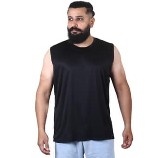Men's Gym Sleeveless T-Shirt Black - Drifit, Quick Dry Sports Tank Top, Sando Vest