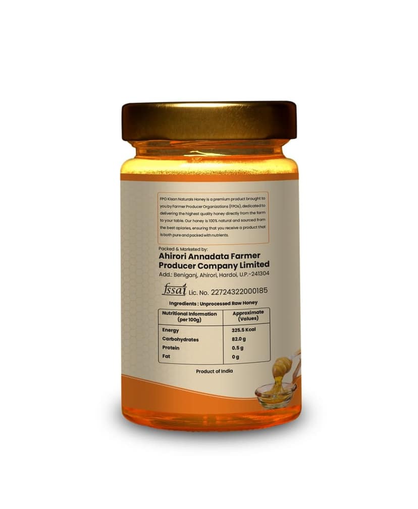 FPO Kisan Naturals Raw Forest Honey - 350g Pure & Natural view 3