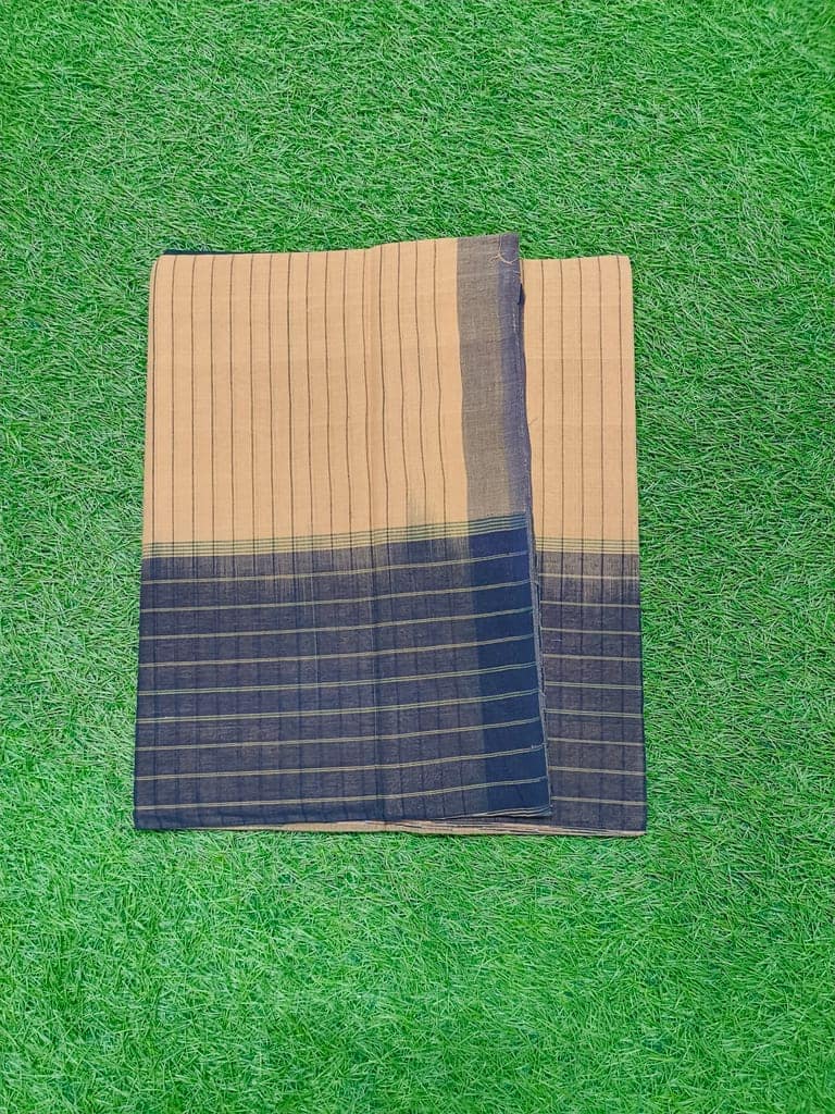 MORI HANDLOOMS COTTON STRIPED PALLU SAREE view 3