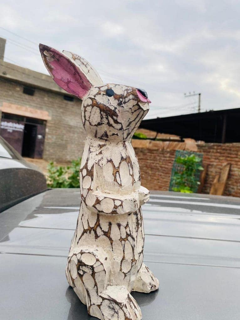 Girish Handicrafts Wooden Rabbit Shape Festival Party Decor view 2