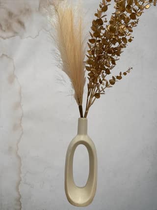 Elegant White Ceramic Decorative Vase for Home Decor