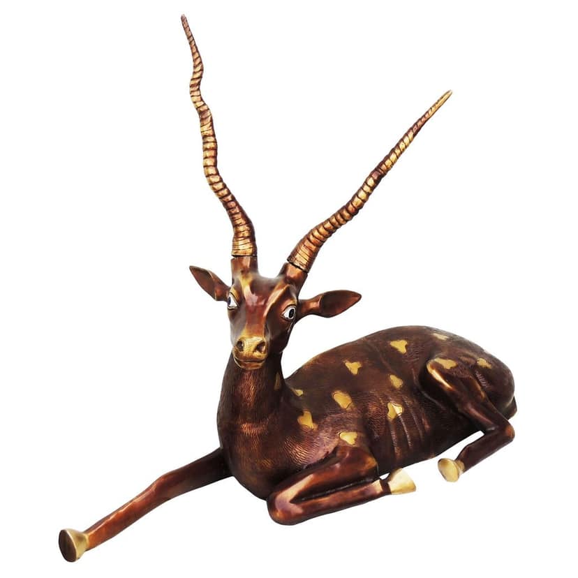Brass Reindeer Decorative Showpiece Statue for Festive & Home Decor, Height : 30 Inch (ANMAS189 A) view 3