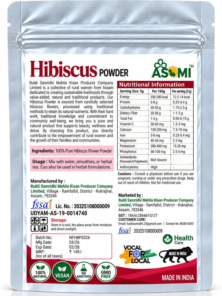 Hibiscus Powder - Handcrafted by Rural Women of Assam view 2