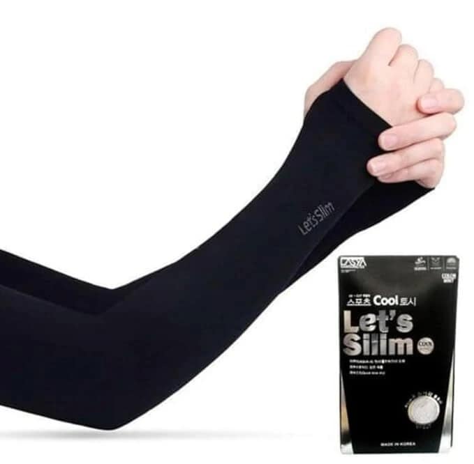 Premium Black Compression Arm Sleeves Anti Tan Sweat Absorbent Pack of 2 Pairs view 5