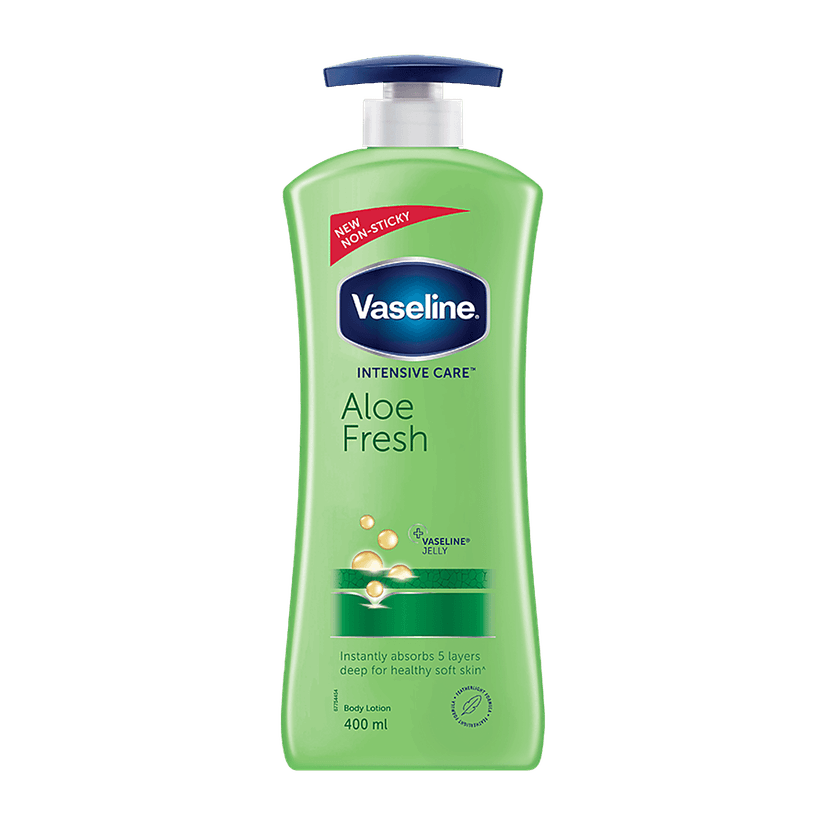 Vaseline Intensive Care Aloe Fresh Body Lotion - For Healthy Soft Skin, + Vaseline Jelly, Instantly Absorbs 5 Layers Deep, 400 Ml view 2