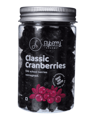 Flyberry Gourmet Dried Cranberries, 100g | Whole | Sugar Free | Infused with Organic Apple juice