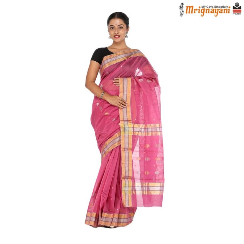 HANDLOOM CHANDERI SILK SAREE WITH BLOUSE (SKU - 1SC101310522 SAREE-1044) view 2