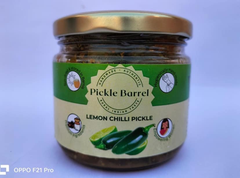 Lemon Green chilli pickle 250 Gms view 4