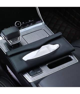 SIAGO Car Tissue Dispenser Leather Black