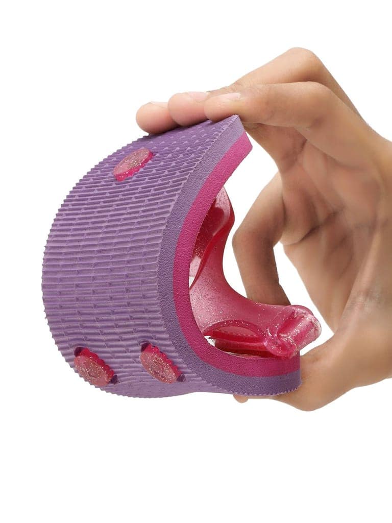 Premium Flower Jellies Flip-flops With Glitter- Purple (Girls) view 5