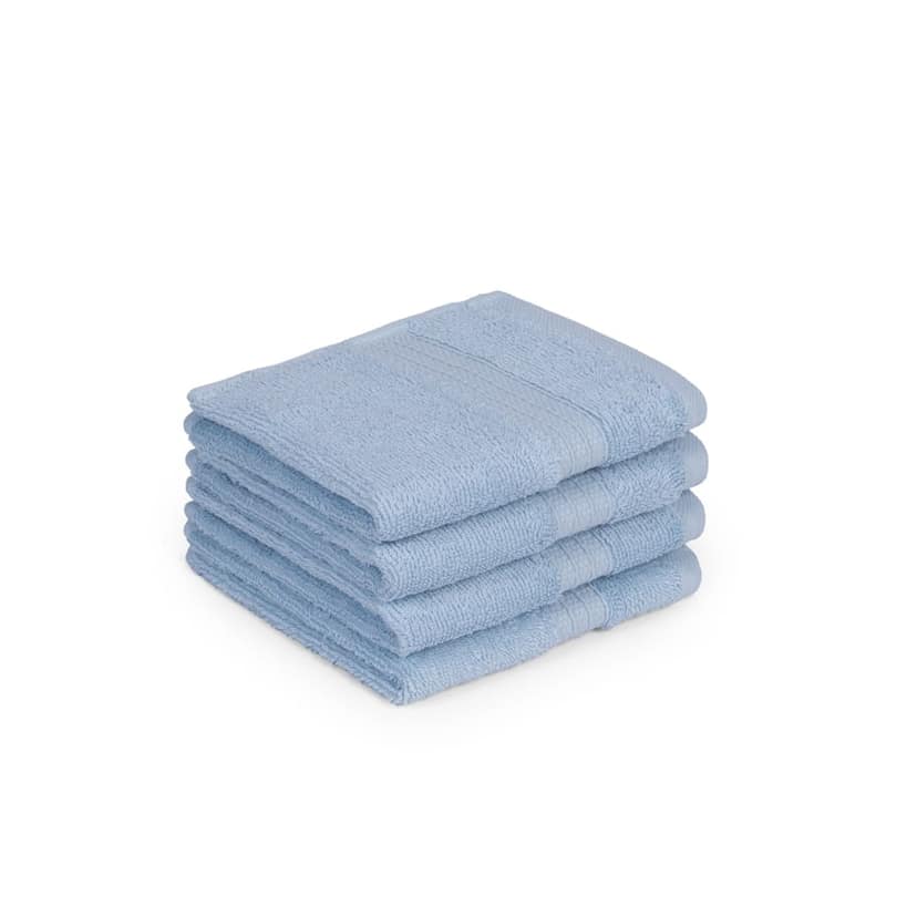 Feather & Spun Organic Cotton Face Towel | Lavender Fragrance | GOTS Certified | Anti Microbial | Fade Resistant | Double Needle Stitch | 550 GSM | 33 cms x 33 cms (Pack of 4)
