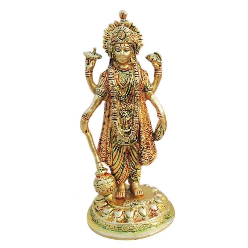 Traditional Brass Vishnu Ji Murti - Puja & Home Decor Idol, Height : 7.5 Inch (BSMAS1250 C) view 2