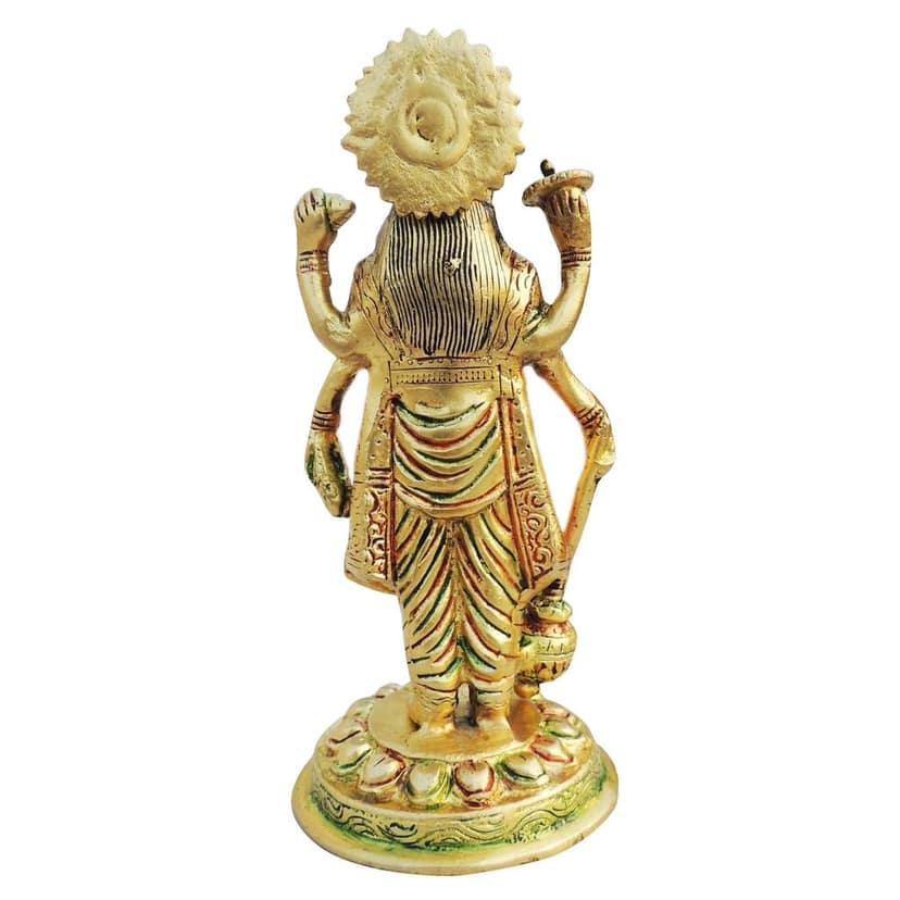 Traditional Brass Vishnu Ji Murti - Puja & Home Decor Idol, Height : 7.5 Inch (BSMAS1250 C) view 3