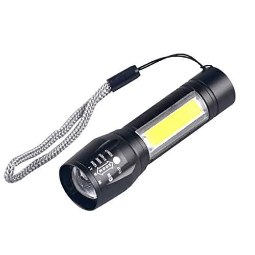 Rechargeable LED Flashlight Torch Metal Mini COB Side Light view 4