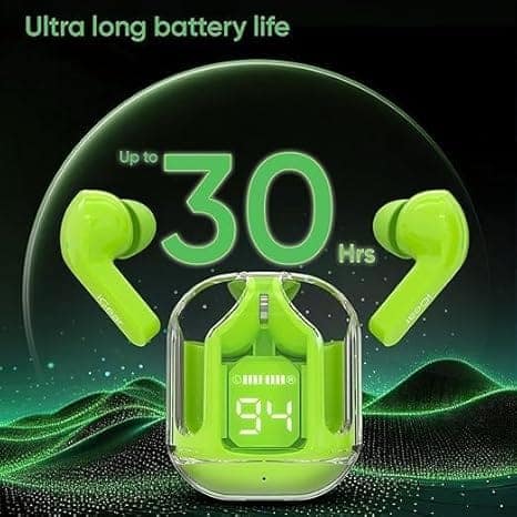 Wireless Earbuds with LED Display Case – Noise Cancelling, Touch Control, Long Battery Life, Bluetooth 5.3 Earphones ( Multi Color ) view 3