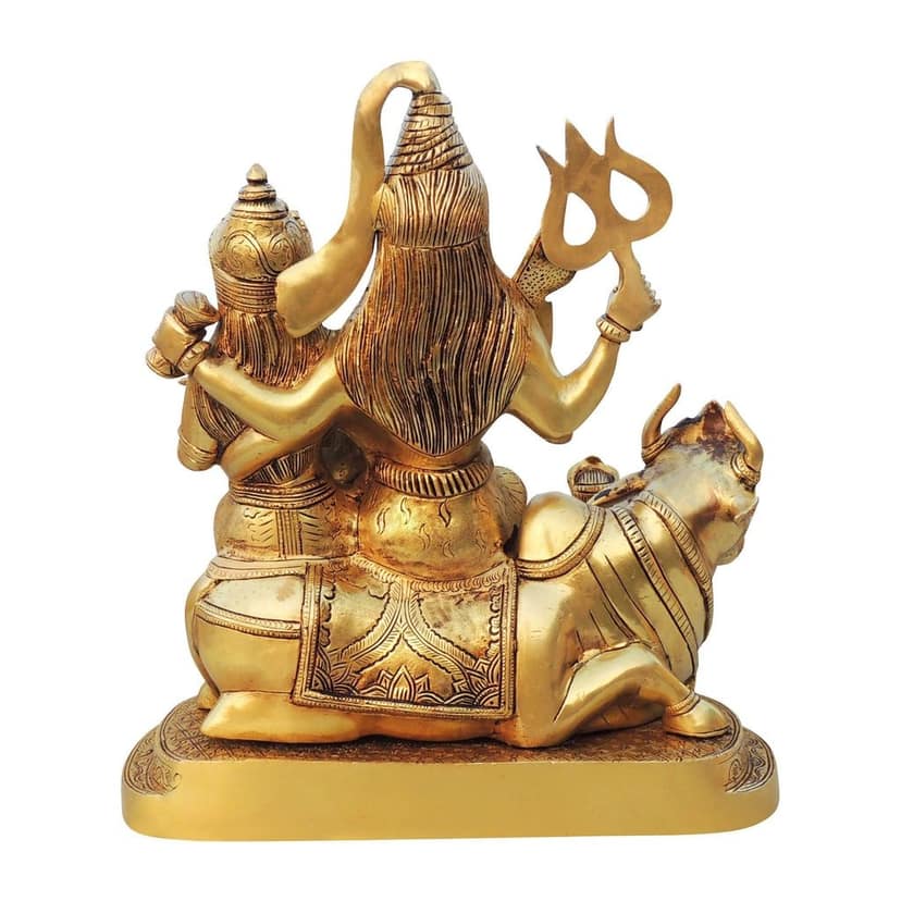 Brass Shiv Parivar God Idol - Spiritual Home Decor, Height : 14 Inch (BSMAS1525 X) view 3