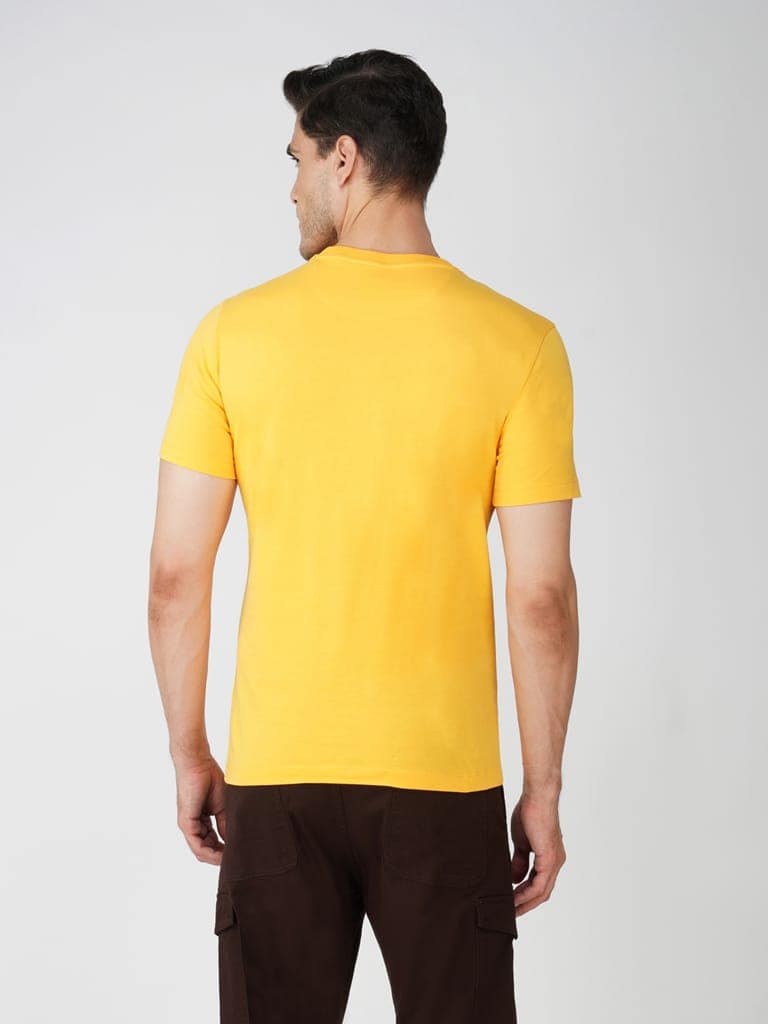 Men’s Casual Graphic Tee Euro Fit-Yellow view 2