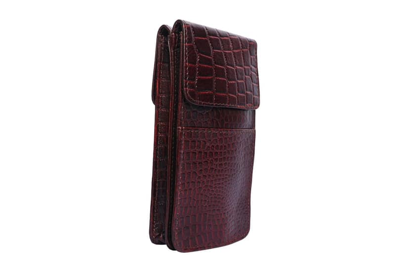 Double Pocket Leather Mobile Bag | Compact Phone Pouch