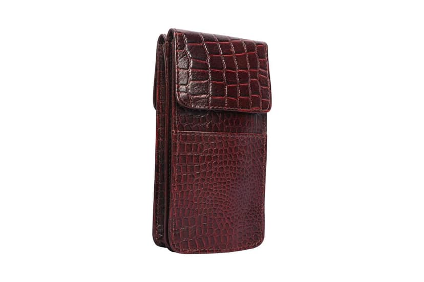 Double Pocket Leather Mobile Bag | Compact Phone Pouch view 5