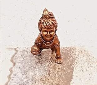 Searchers Paradise - Copper Idols Bala Krishna, 1.3 inches, Copper Handmade 58 Grams, Patina Antique Finish, Pack of 1 Piece