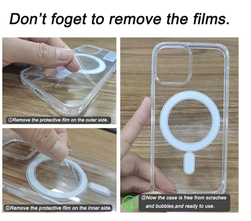 Faircost Compatible with iPhone 13 Pro Magnetic Back Case Cover MagSafe Compatible Clear Transparent view 2